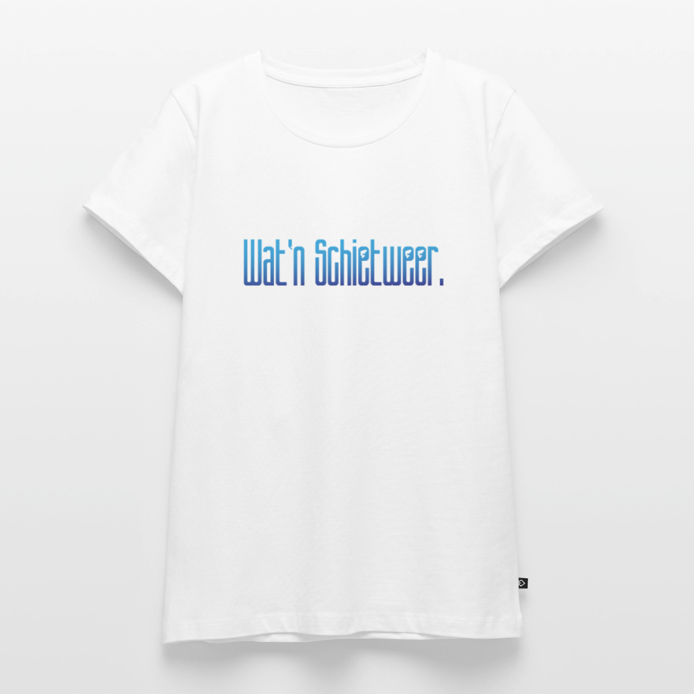 Damen Premium Bio T-Shirt - wat'n Schietweer - Weiß