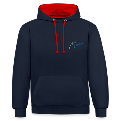 Unisex Kontrast-Hoodie - Meer - Navy/Rot
