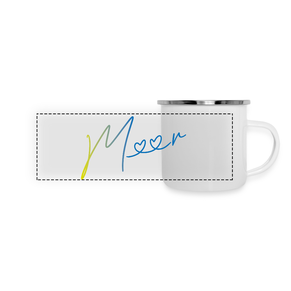 Panorama Emaille-Tasse - Meer - Weiß