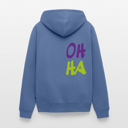 Herren Premium Kapuzenjacke - Oh ha - Taubenblau