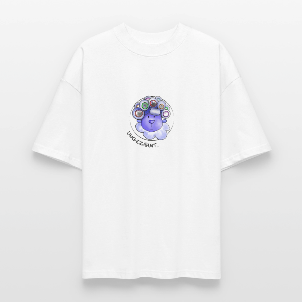 Unisex Oversized Bio T-Shirt - Schaf ungezähmt - Weiß