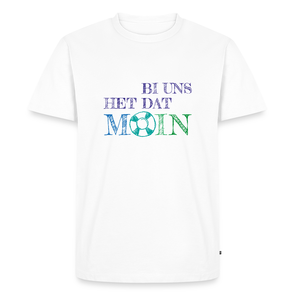 Herren Premium Bio T-Shirt- Bi uns het dat Moin - Weiß