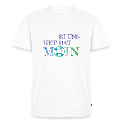 Herren Premium Bio T-Shirt- Bi uns het dat Moin - Weiß