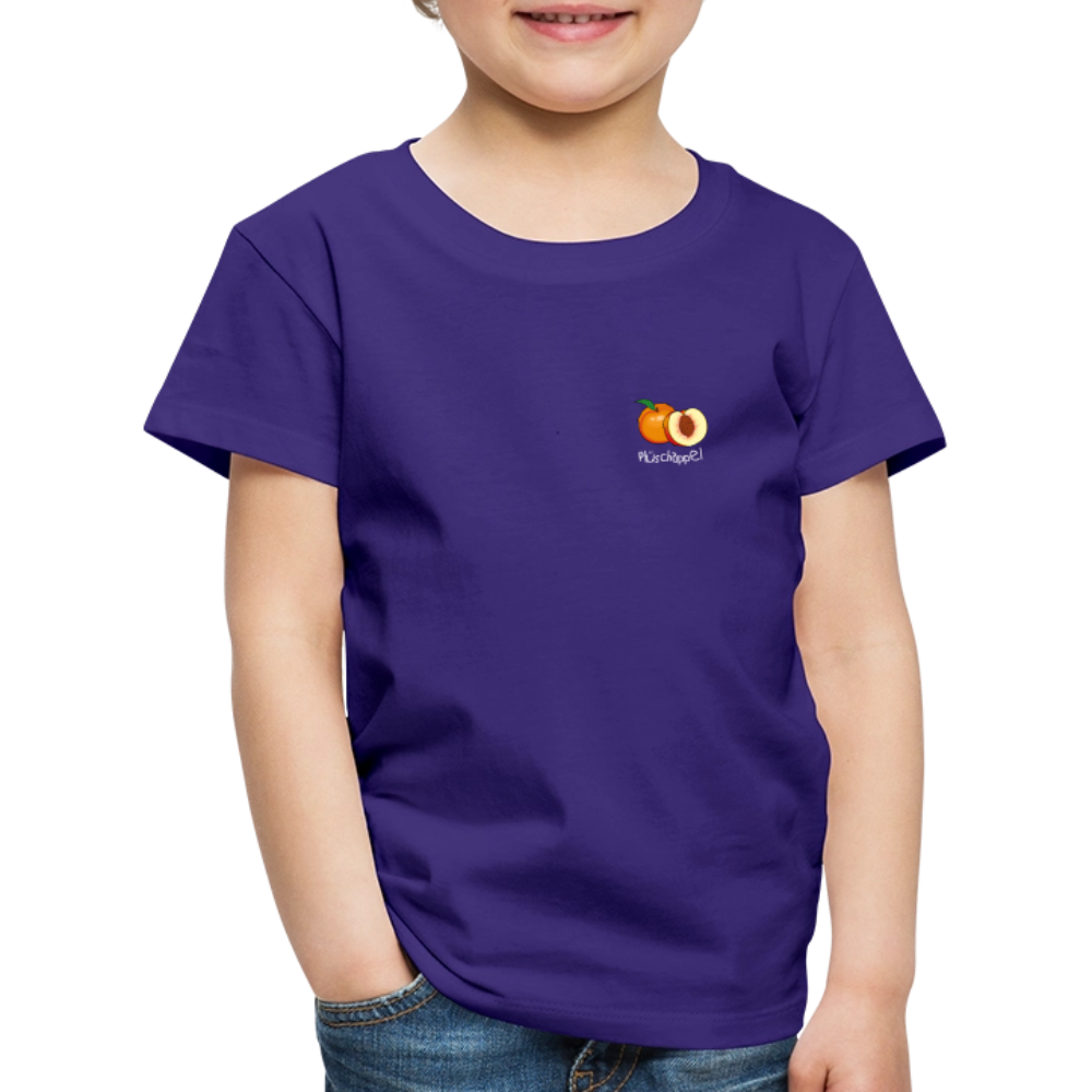 Kinder Premium T-Shirt - Plüschappel (weiss) - Lila