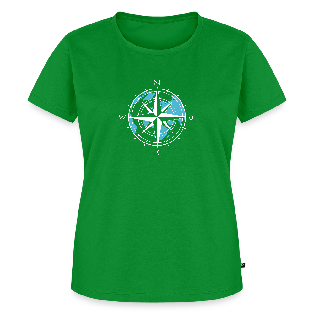 Damen Premium Bio T-Shirt - Kompass (weiss) - Grün