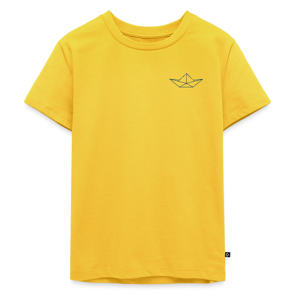 Kinder Premium T-Shirt - Origami Boot - Gelb
