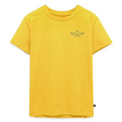 Kinder Premium T-Shirt - Origami Boot - Gelb
