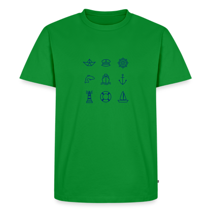 Herren Premium Bio T-Shirt - Nautik Doodles - Grün