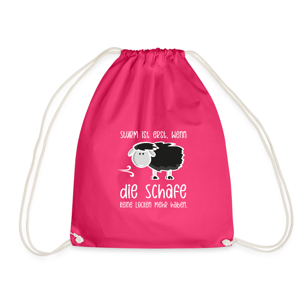 Turnbeutel - Schaf (weiss) - Fuchsia