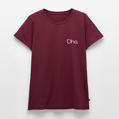 Oha (weiß) - Damen Premium Bio T-Shirt - Burgunderrot
