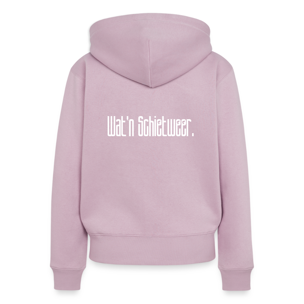 Damen Premium Kapuzenjacke - wat'n Schietweer (weiss) - Altrosa