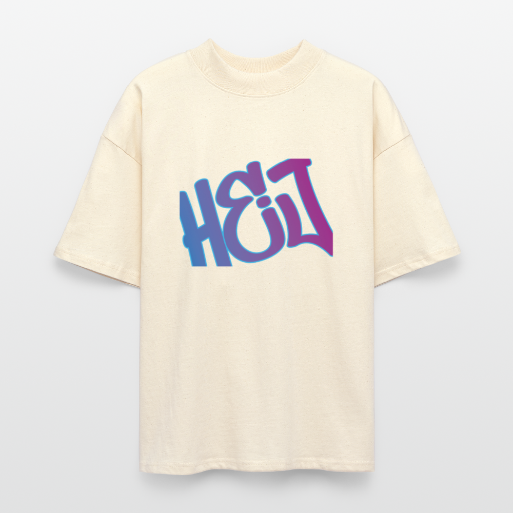 Unisex Oversized Bio T-Shirt - Hej - Weißgrau