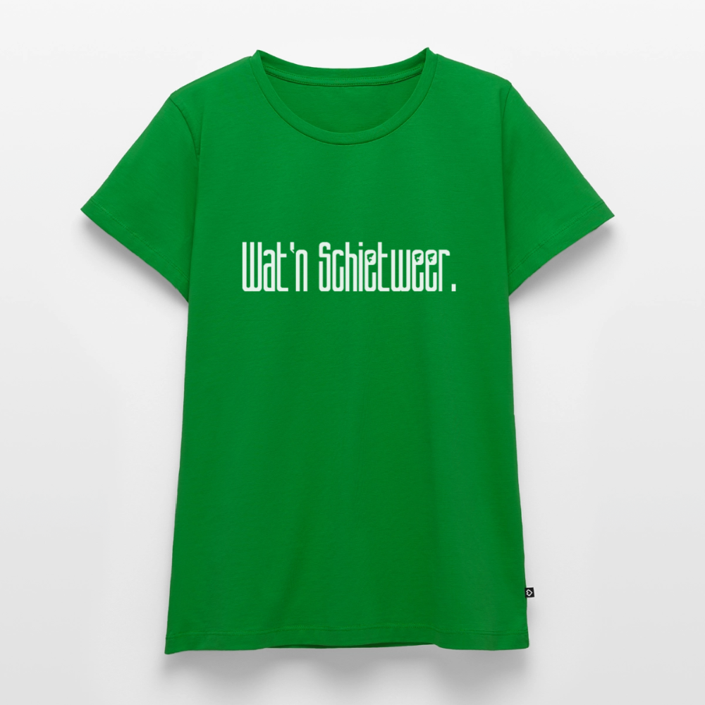 Damen Premium Bio T-Shirt - wat'n Schietweer (weiss) - Grün