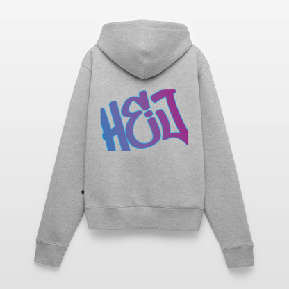 Damen Premium Kapuzenjacke - Hej - Grau meliert