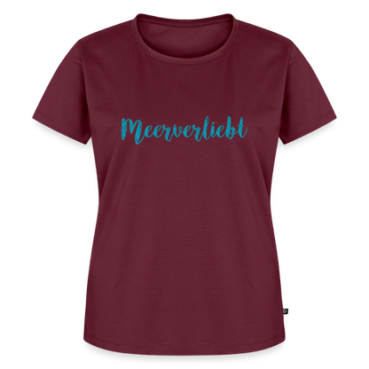 Damen Premium Bio T-Shirt - Meerverliebt - Burgunderrot