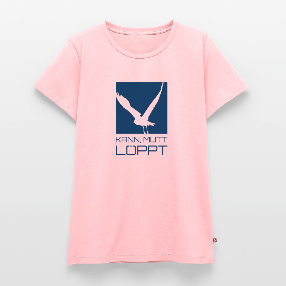 Damen Premium Bio T-Shirt - Kann, mutt, löppt - Rosa
