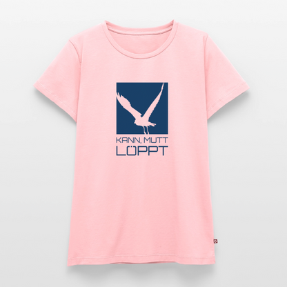Damen Premium Bio T-Shirt - Kann, mutt, löppt - Rosa