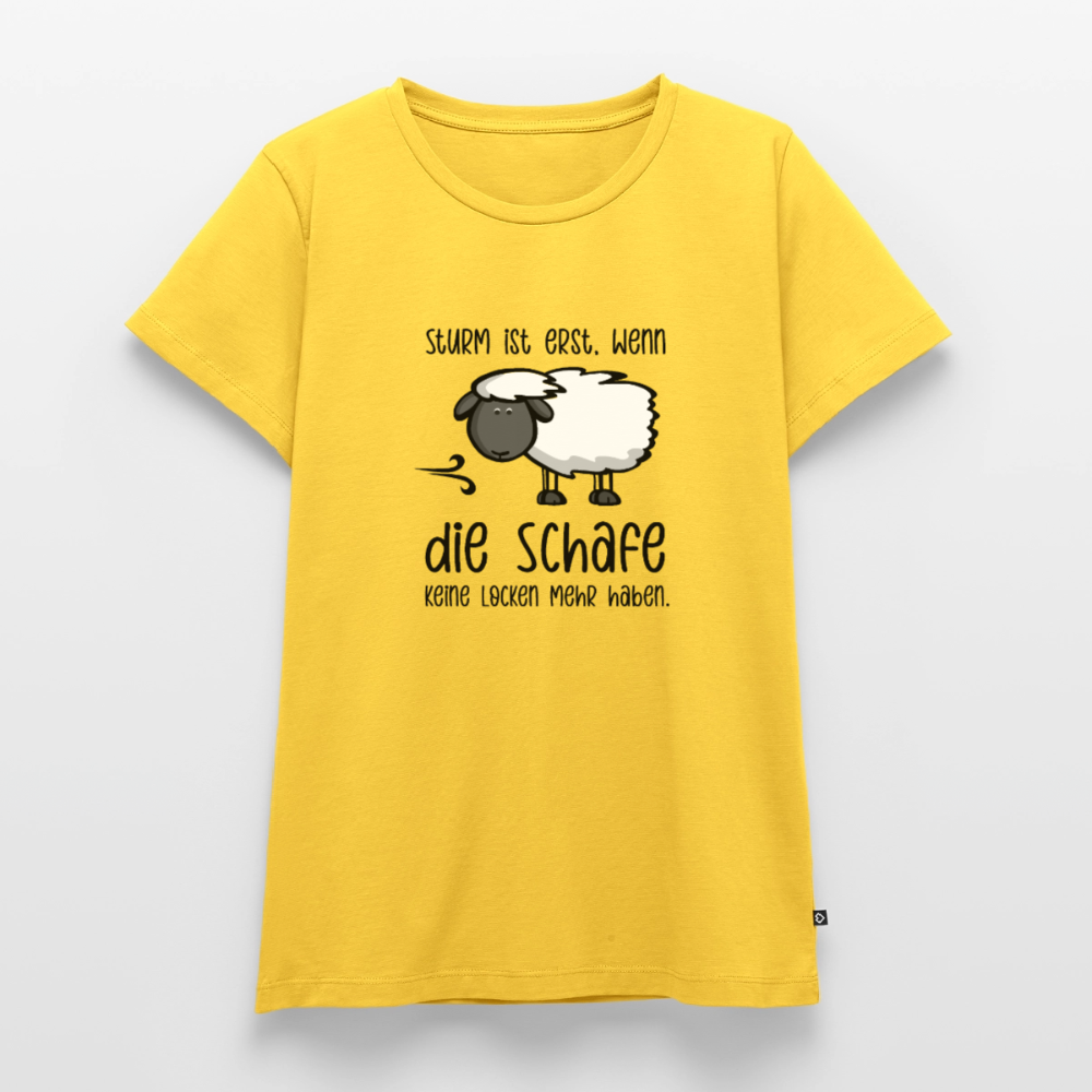 Damen Premium Bio T-Shirt - Schaf - Gelb