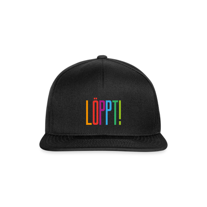 Snapback Cap - Löppt! - Schwarz/Schwarz