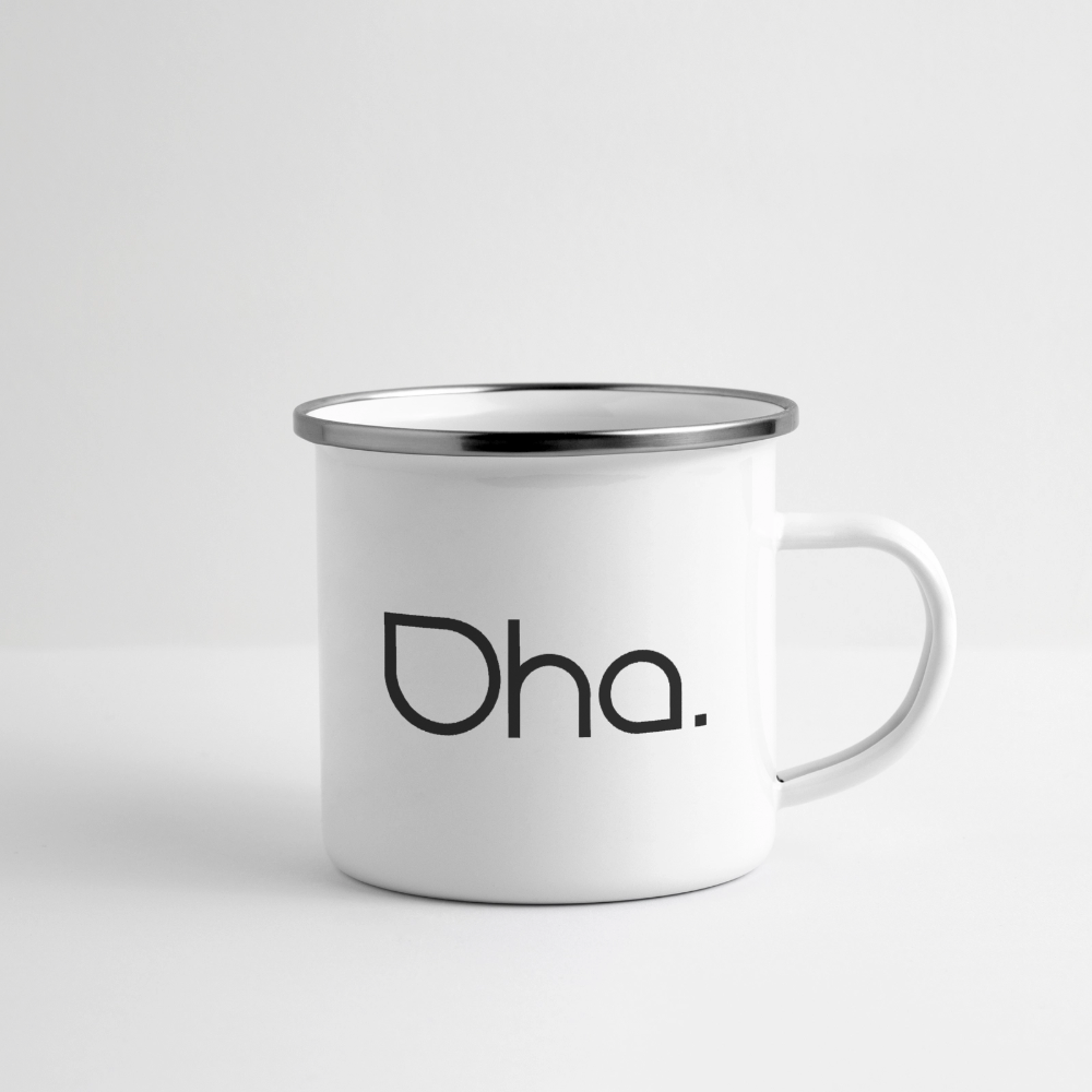 Oha Emaille-Tasse mit norddeutschem Spruch - Weiß