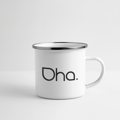 Oha Emaille-Tasse mit norddeutschem Spruch - Weiß