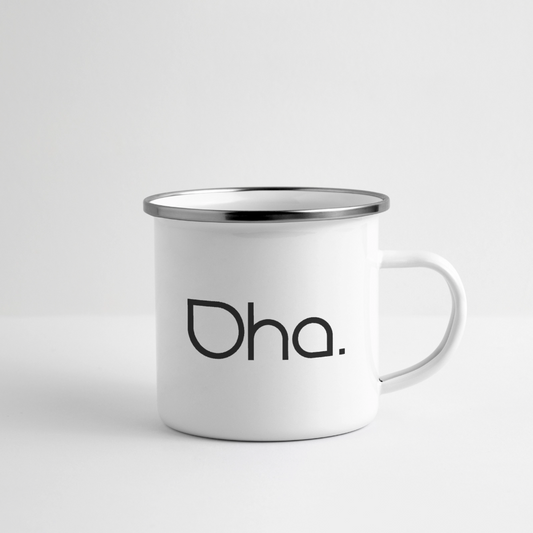 Oha Emaille-Tasse mit norddeutschem Spruch - Weiß