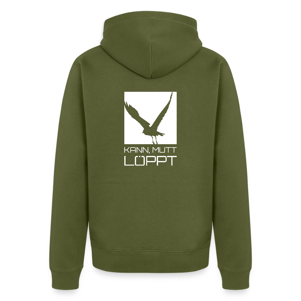 Herren Premium Kapuzenjacke - kann, mutt, löppt - Khaki