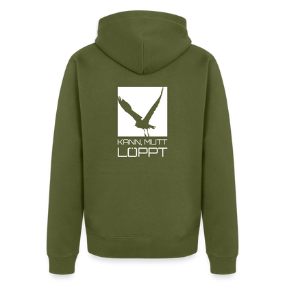Herren Premium Kapuzenjacke - kann, mutt, löppt - Khaki
