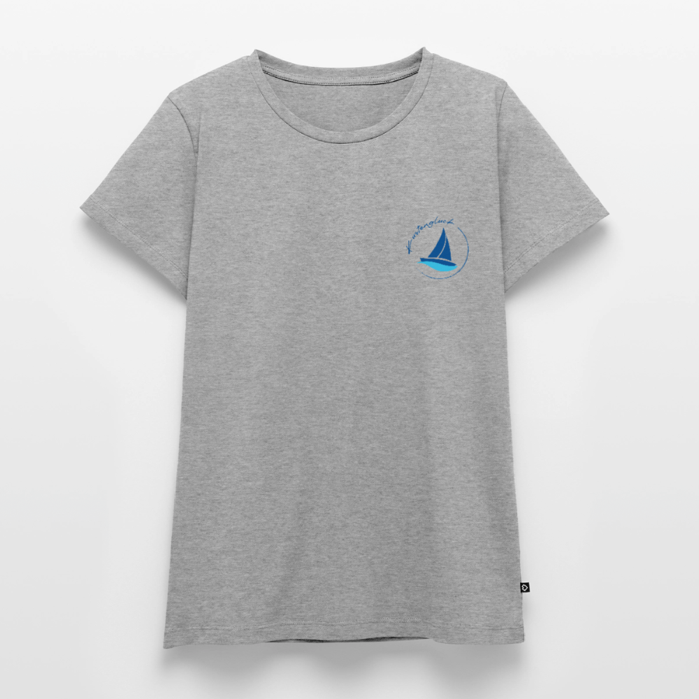 Damen Premium Bio T-Shirt - Küstenglück - Grau meliert