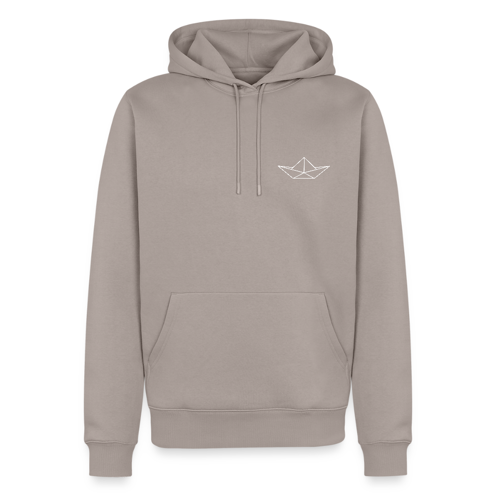 Herren Premium Hoodie - Origami Boot (weiss) - Taupe