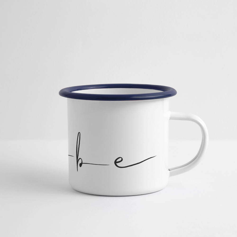 Ebbe - Panorama Emaille-Tasse - Weiß/Blau