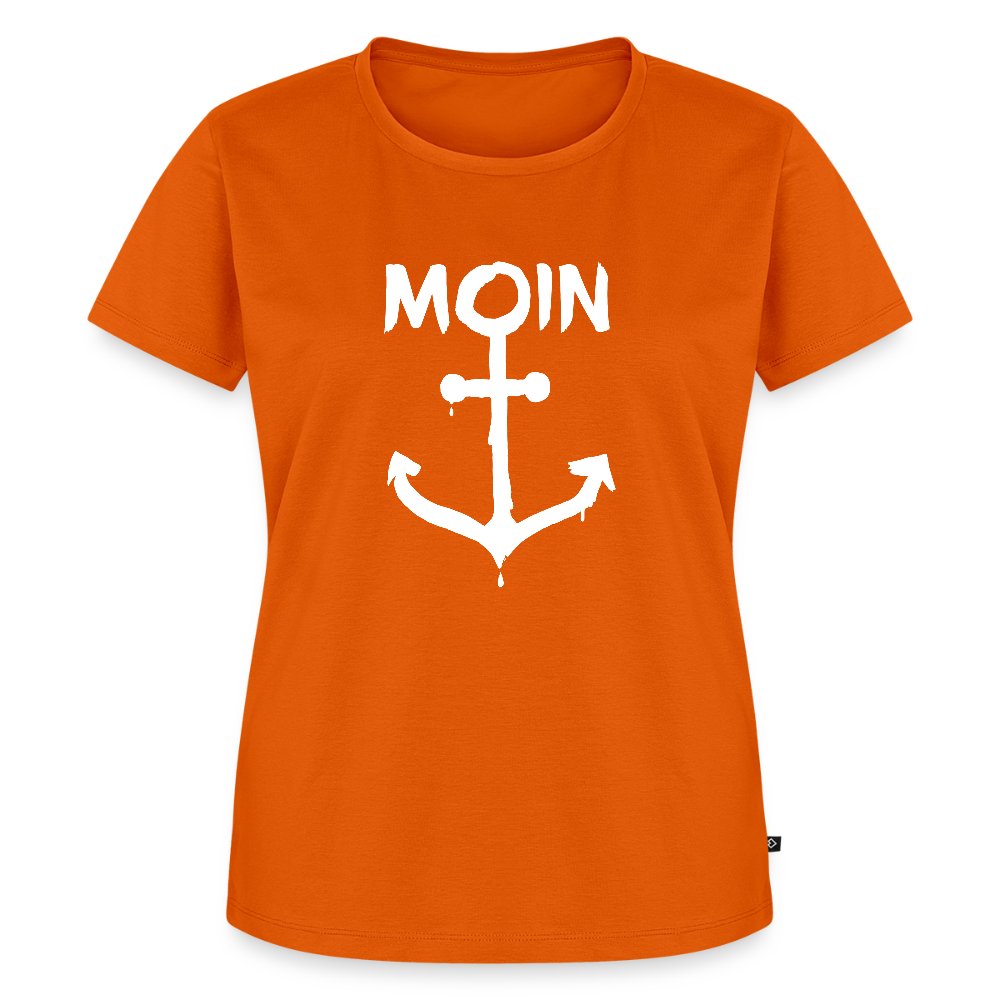 Damen Premium Bio T-Shirt - Moin Anker (weiss) - Orange 