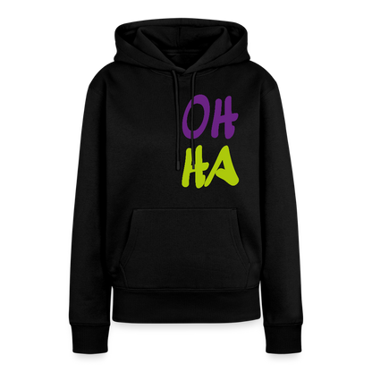 Damen Premium Hoodie - Oh ha - Schwarz