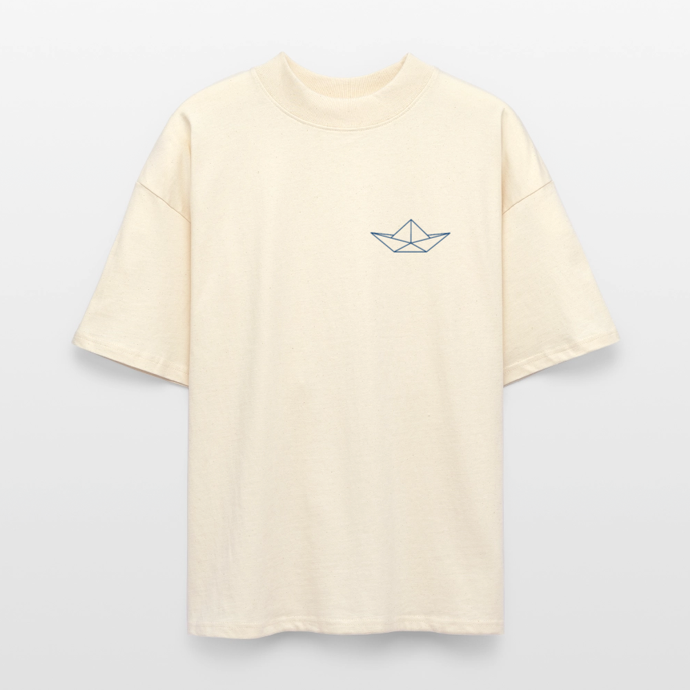 Unisex Oversize Bio-T-Shirt  - Origami Boot - Weißgrau