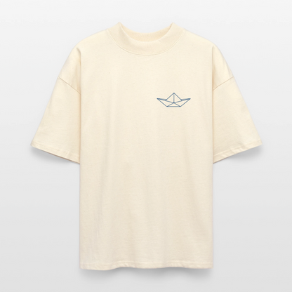 Unisex Oversize Bio-T-Shirt  - Origami Boot - Weißgrau