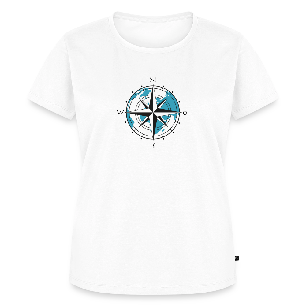 Damen Premium Bio T-Shirt - Kompass - Weiß