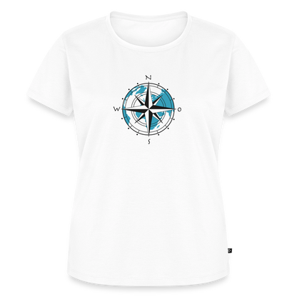 Damen Premium Bio T-Shirt - Kompass - Weiß