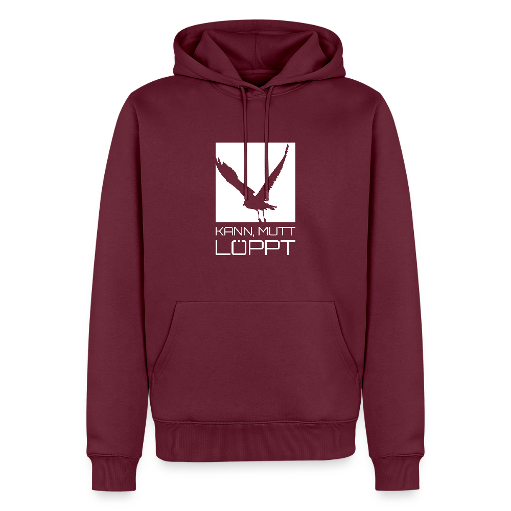 Herren Premium Hoodie - kann, mutt, löppt - Burgunderrot