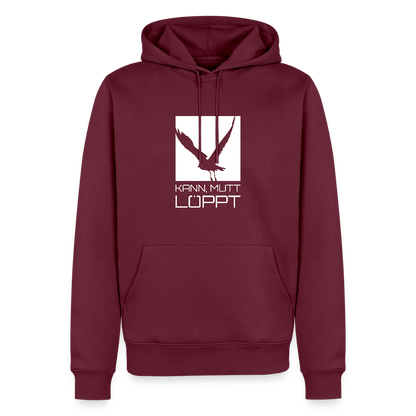 Herren Premium Hoodie - kann, mutt, löppt - Burgunderrot