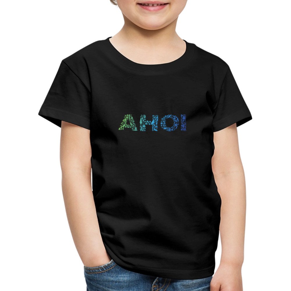 Kinder Premium T-Shirt - Ahoi doodles - Schwarz
