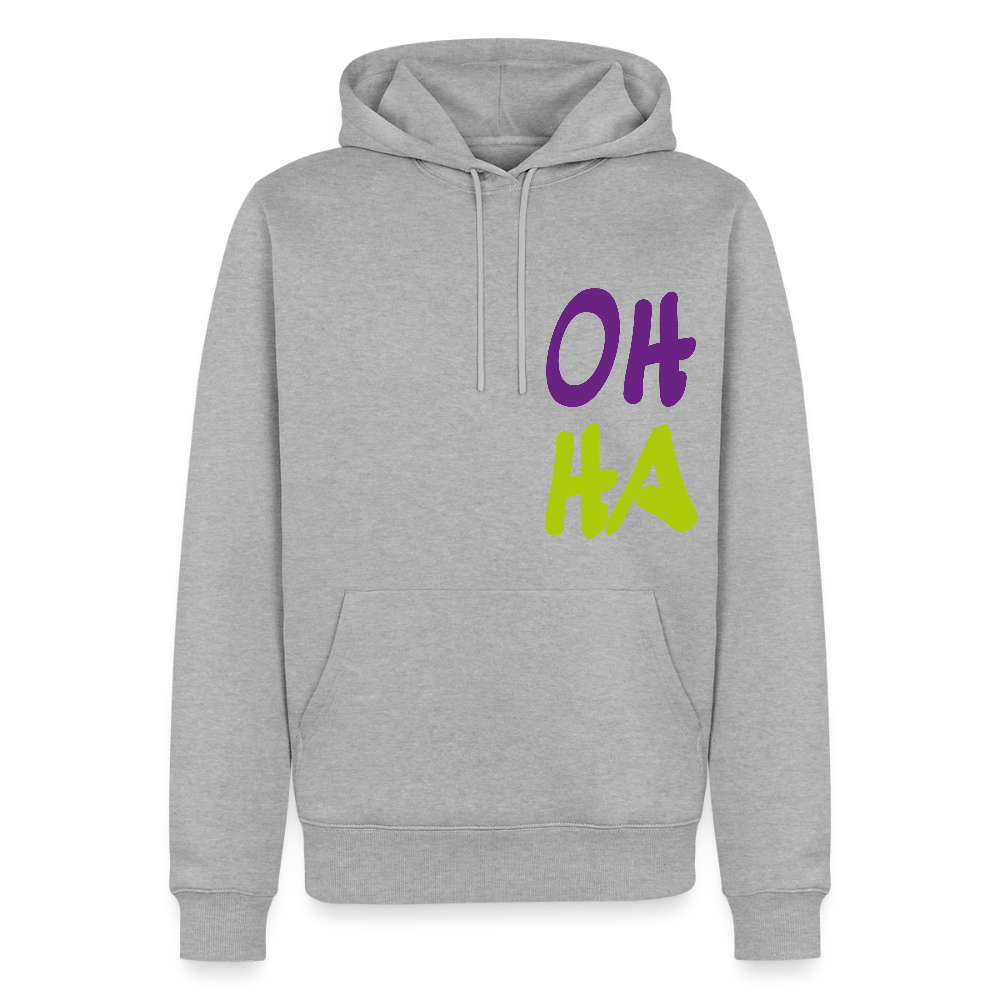 Herren Premium Hoodie - Oh ha - Grau meliert