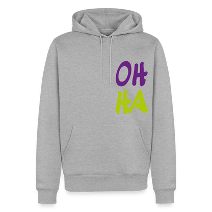 Herren Premium Hoodie - Oh ha - Grau meliert