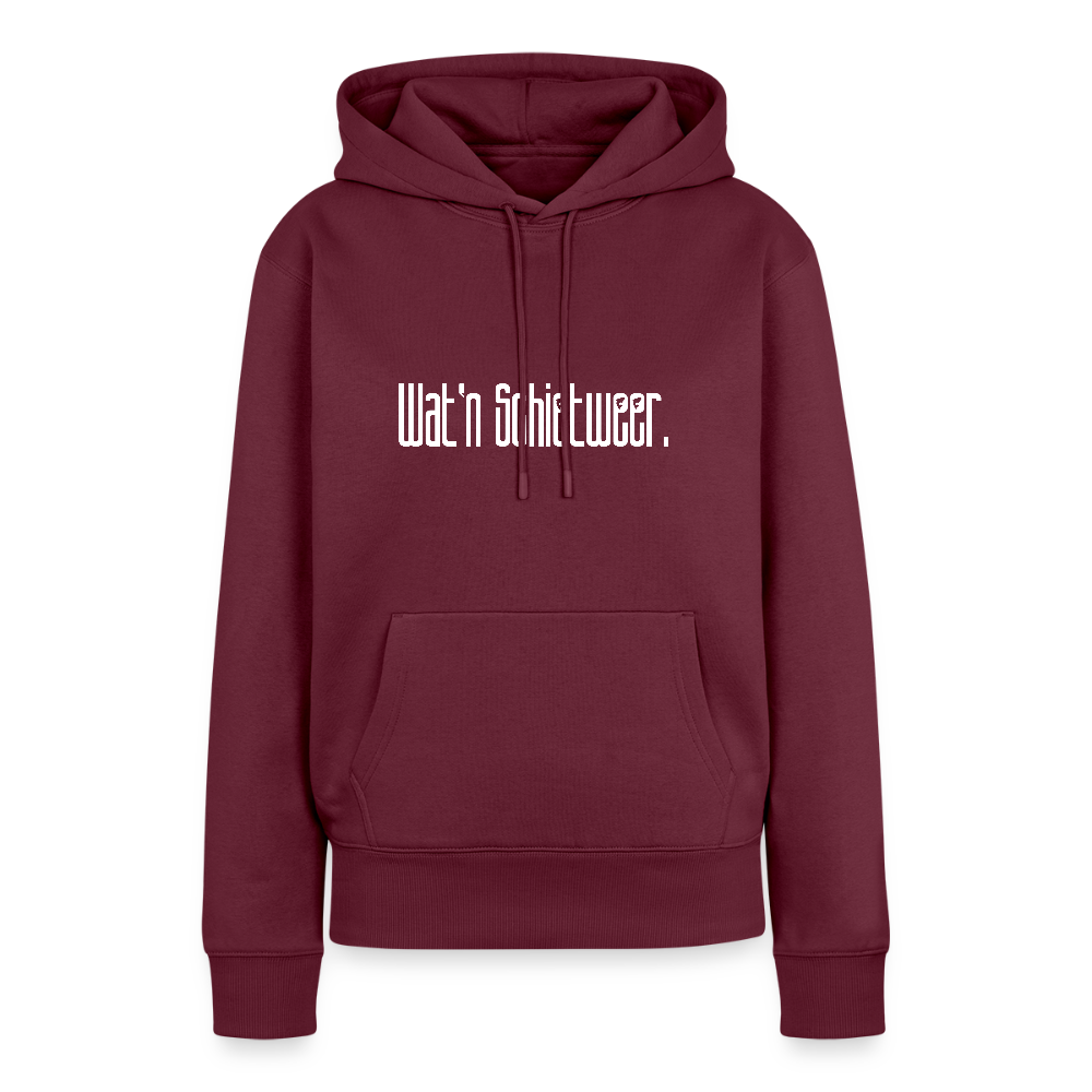 Damen Premium Hoodie - wat'n Schietweer (weiss) - Burgunderrot