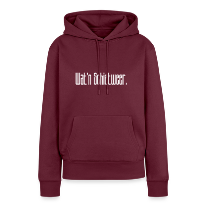 Damen Premium Hoodie - wat'n Schietweer (weiss) - Burgunderrot