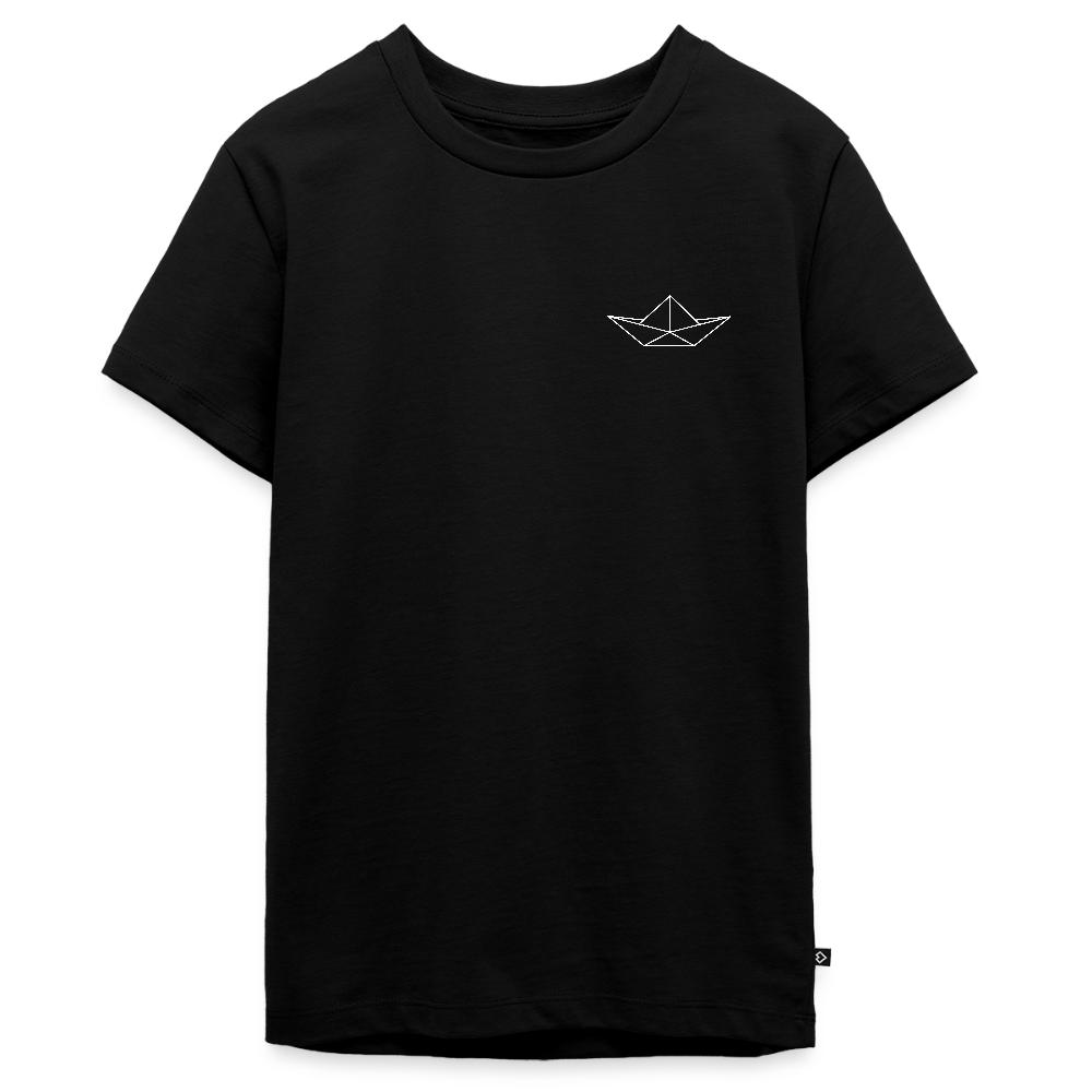 Teenager Premium T-Shirt - Origami Boot (weiss) - Schwarz