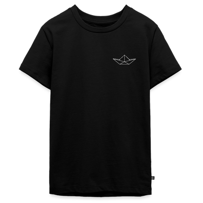 Teenager Premium T-Shirt - Origami Boot (weiss) - Schwarz