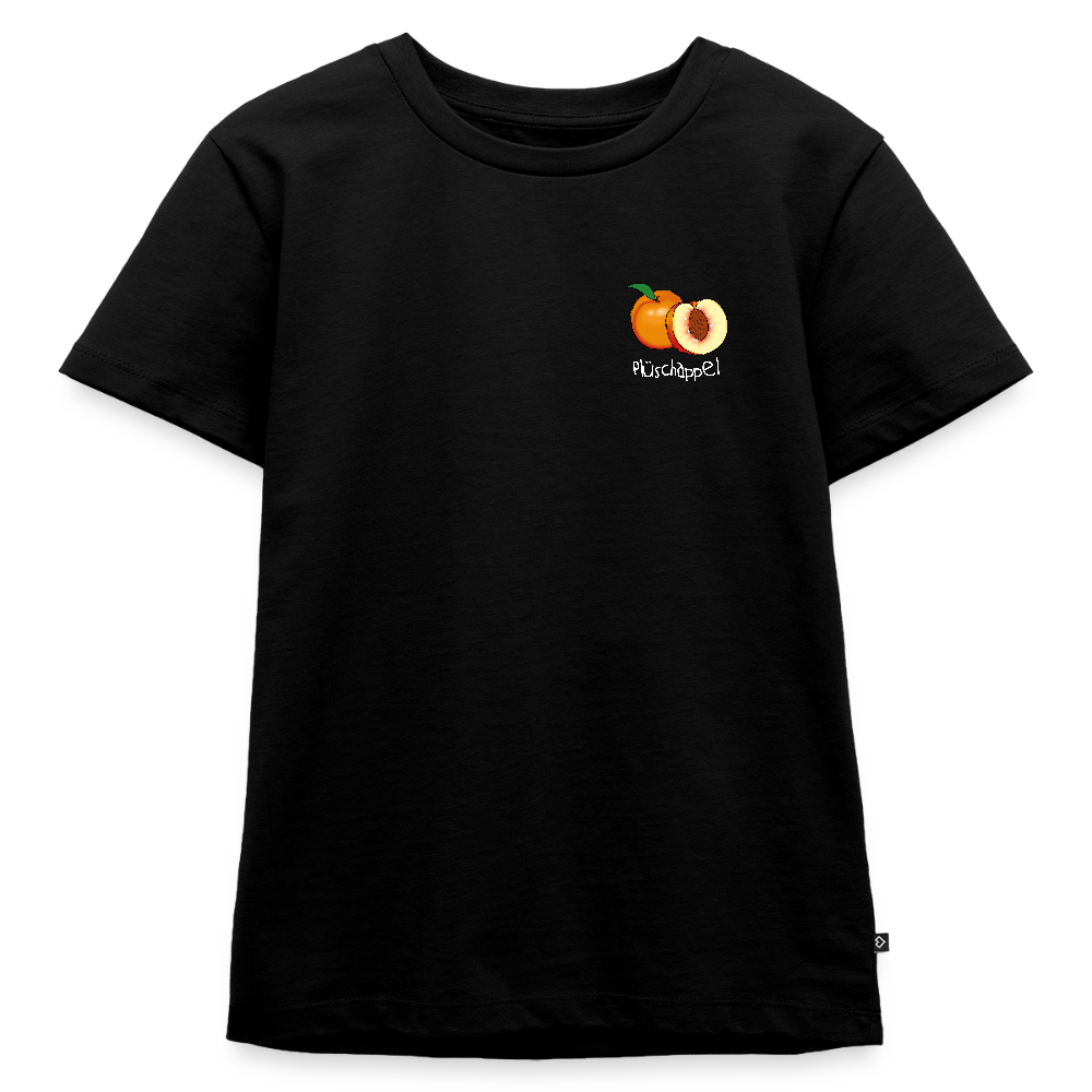 Kinder Premium T-Shirt - Plüschappel (weiss) - Schwarz