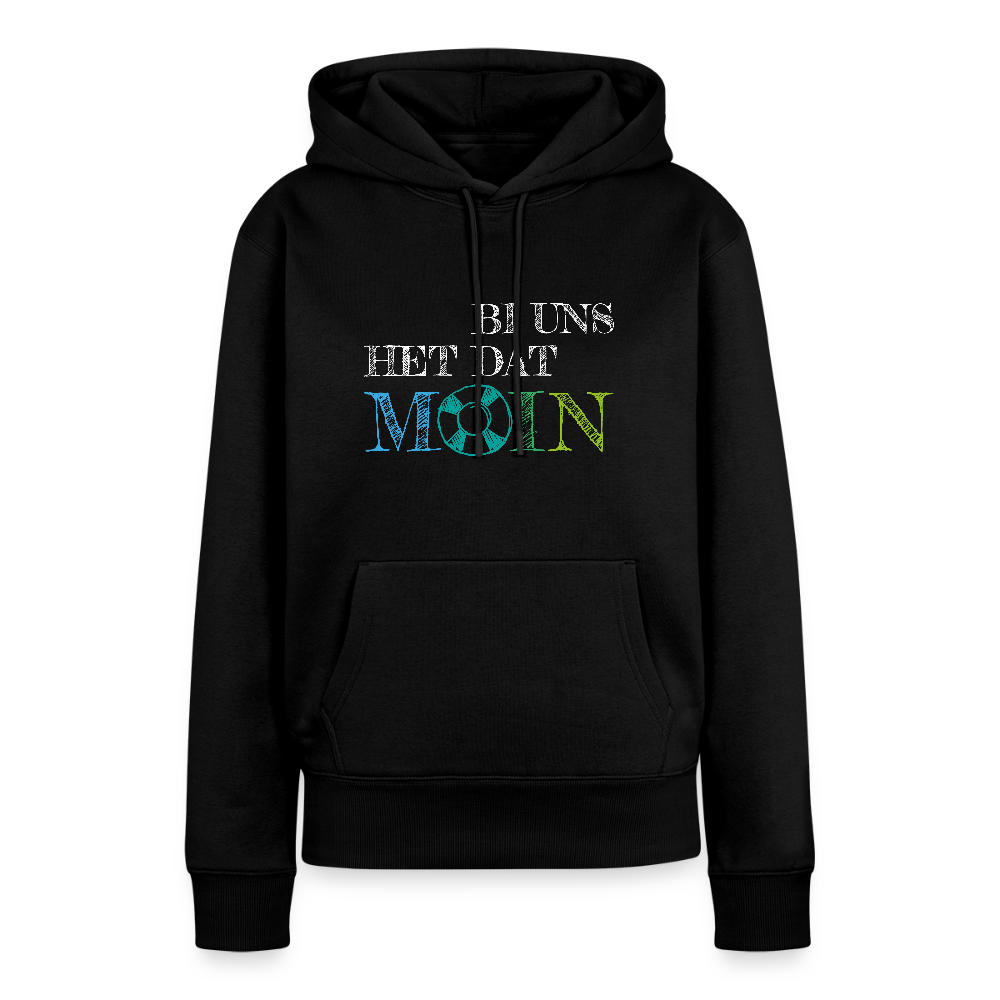 Damen Premium Hoodie - Bi uns het dat Moin (weiss) - Schwarz