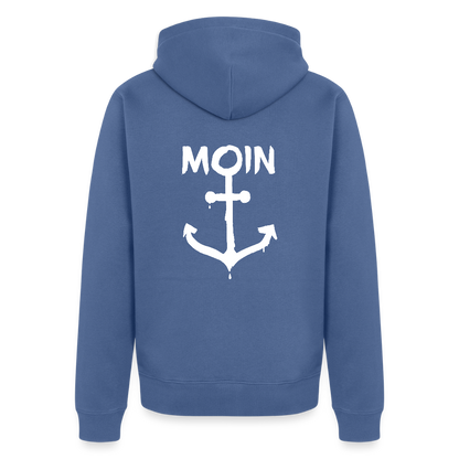 Herren Premium Kapuzenjacke - Moin Anker (weiss) - Taubenblau