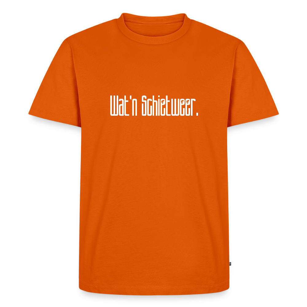 Herren Premium Bio T-Shirt - wat'n Schietweer (weiss) - Orange 